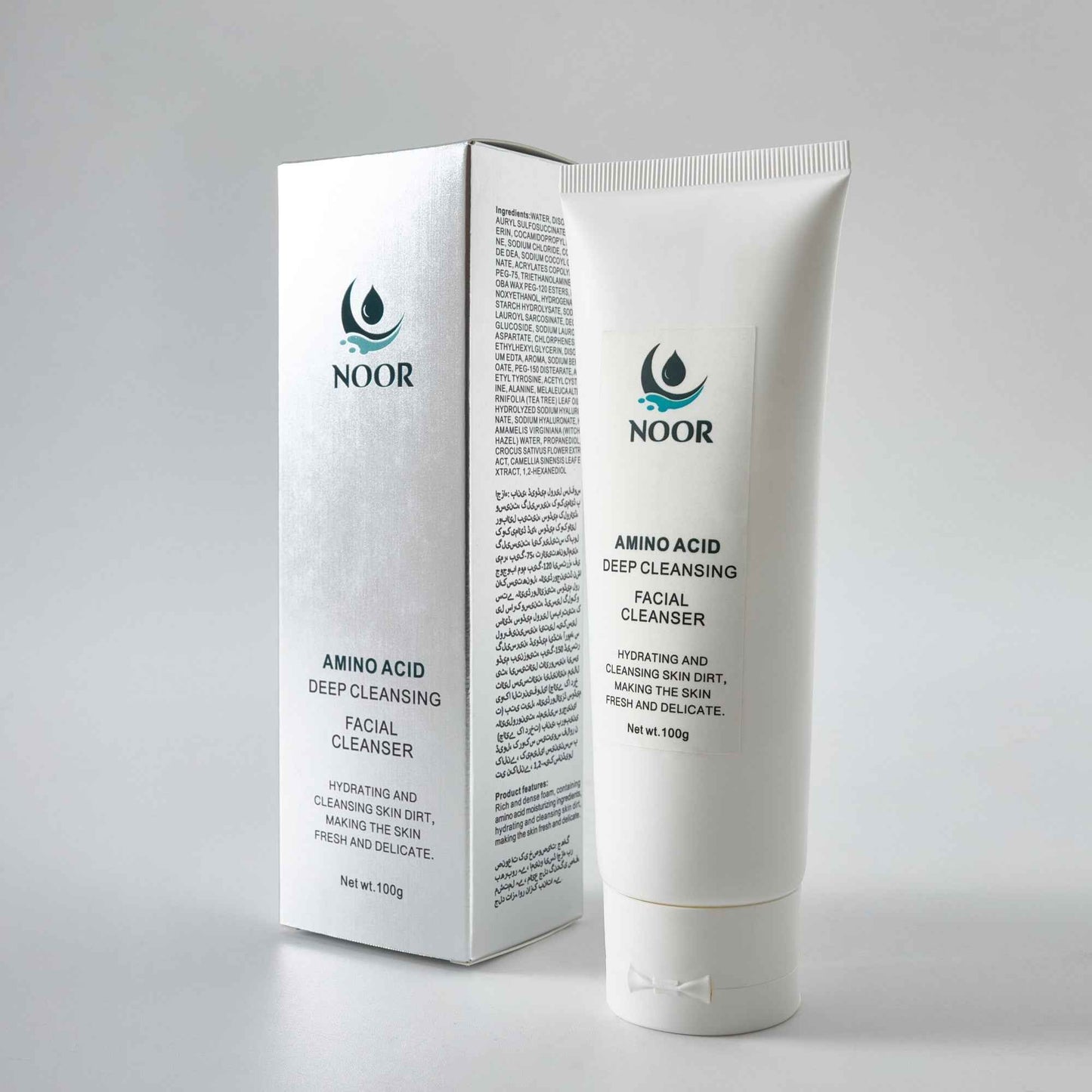 NOOR Amino Acid Deep Cleansing Facial Cleanser - Hydrating & Gentle Cleanse for Fresh Skin